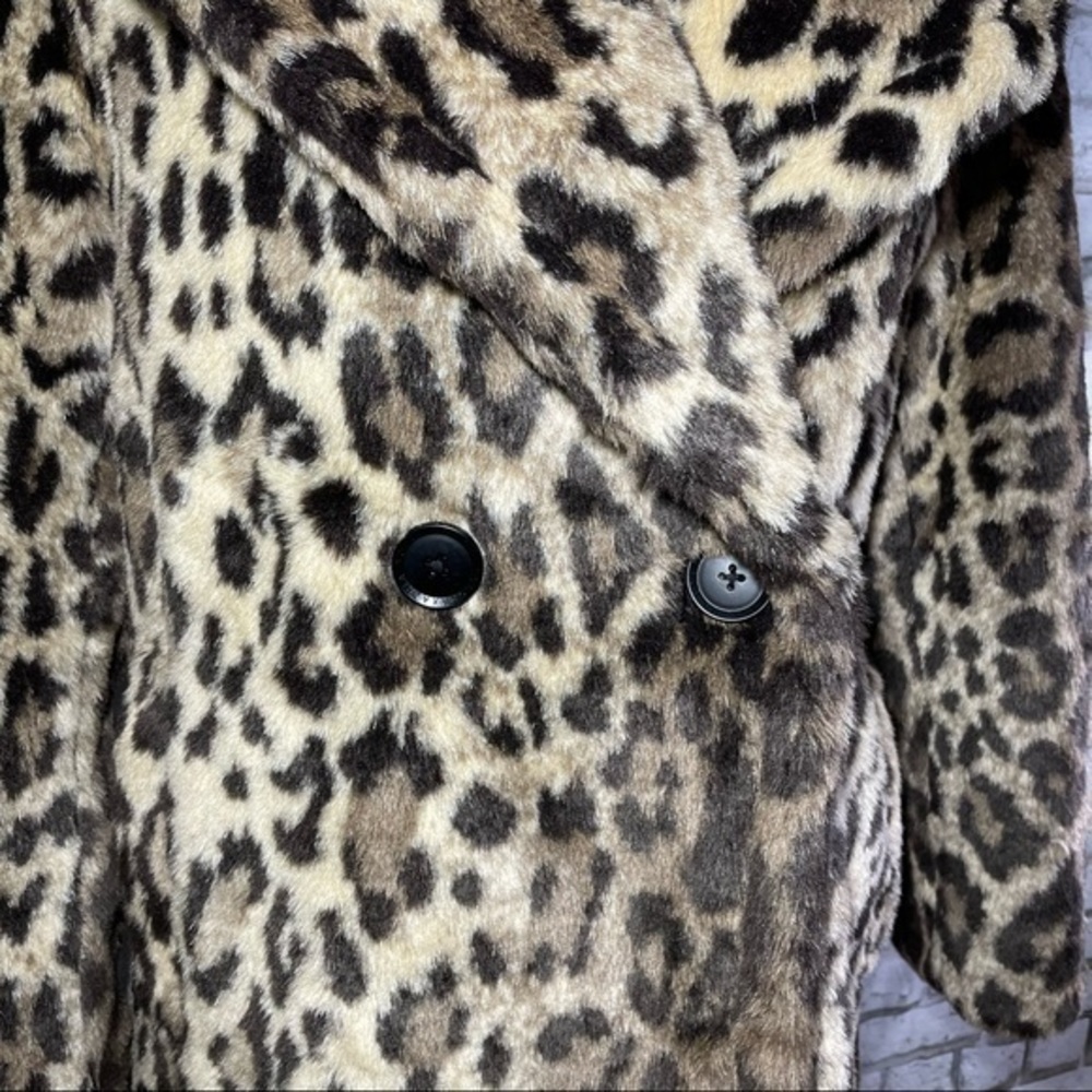 BCBG Tan Leopard Ariel Wool-Blend Peacoat XS - Picture 6 of 15